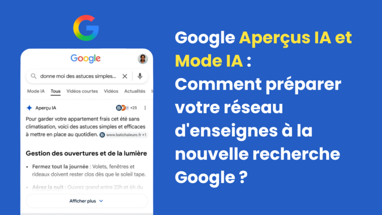 Google Aperçus IA et Mode IA : comment préparer votre réseau d'enseignes à la nouvelle recherche Google